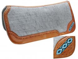 Showman 32" x 32" Contoured felt bottom saddle pad with beaded inlay